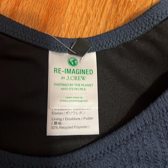 J. Crew NEW Textured curved-waist Navy ribbed bikini bottom sz XS cheeky - Picture 6 of 11